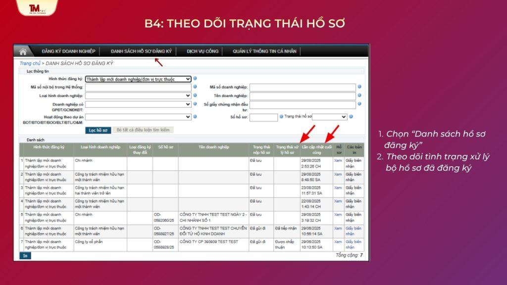 Theo dõi trạng thái hồ sơ trực tiếp trên tài khoản cá nhân của bạn