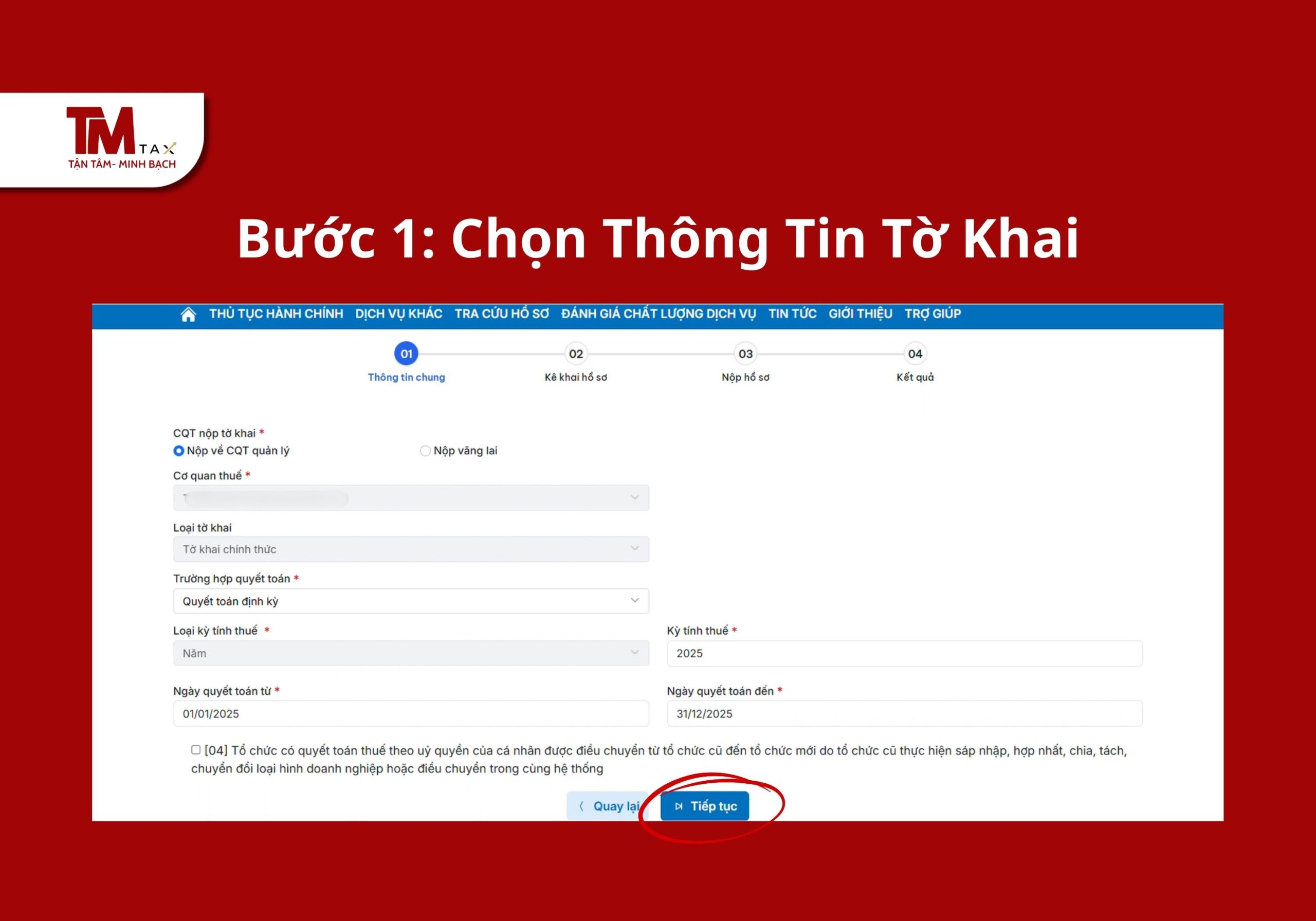 Chọn Thông Tin Tờ Khai