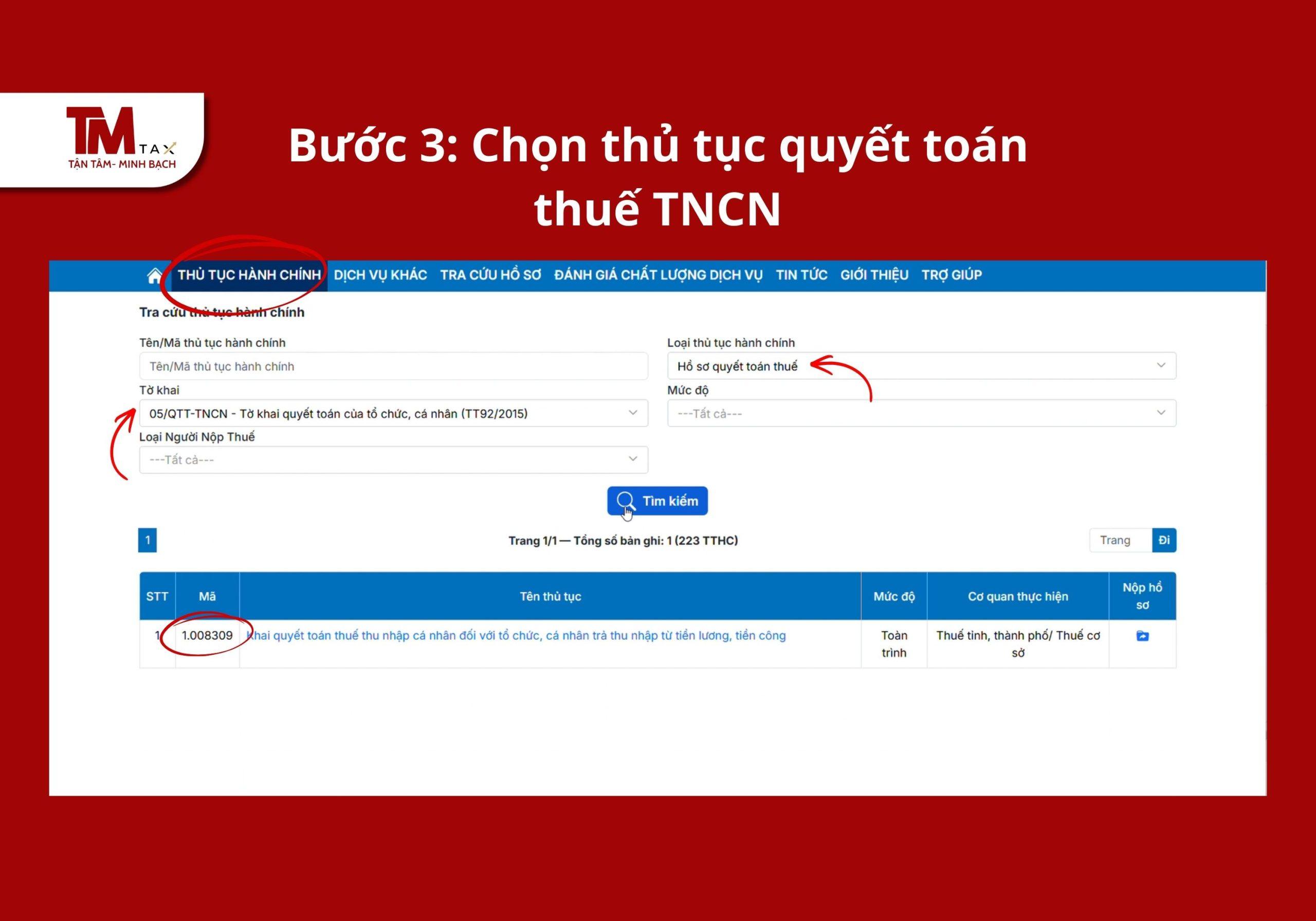 Chọn thủ tục quyết toán thuế TNCN