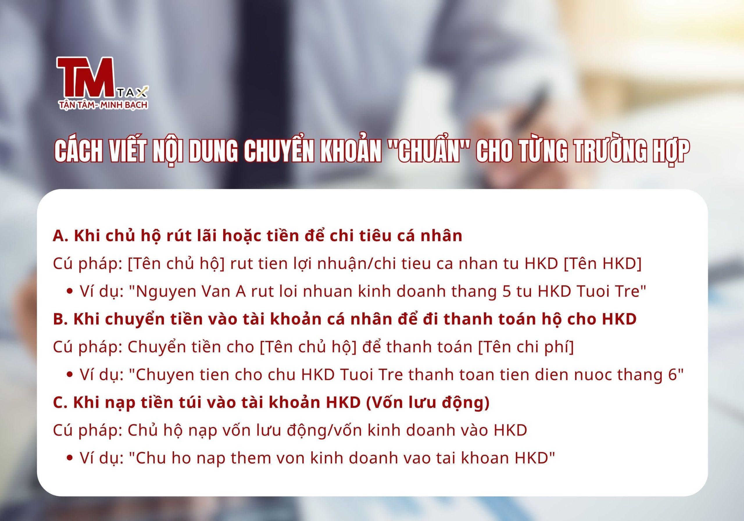 Cách viết nội dung chuyển khoản chuẩn